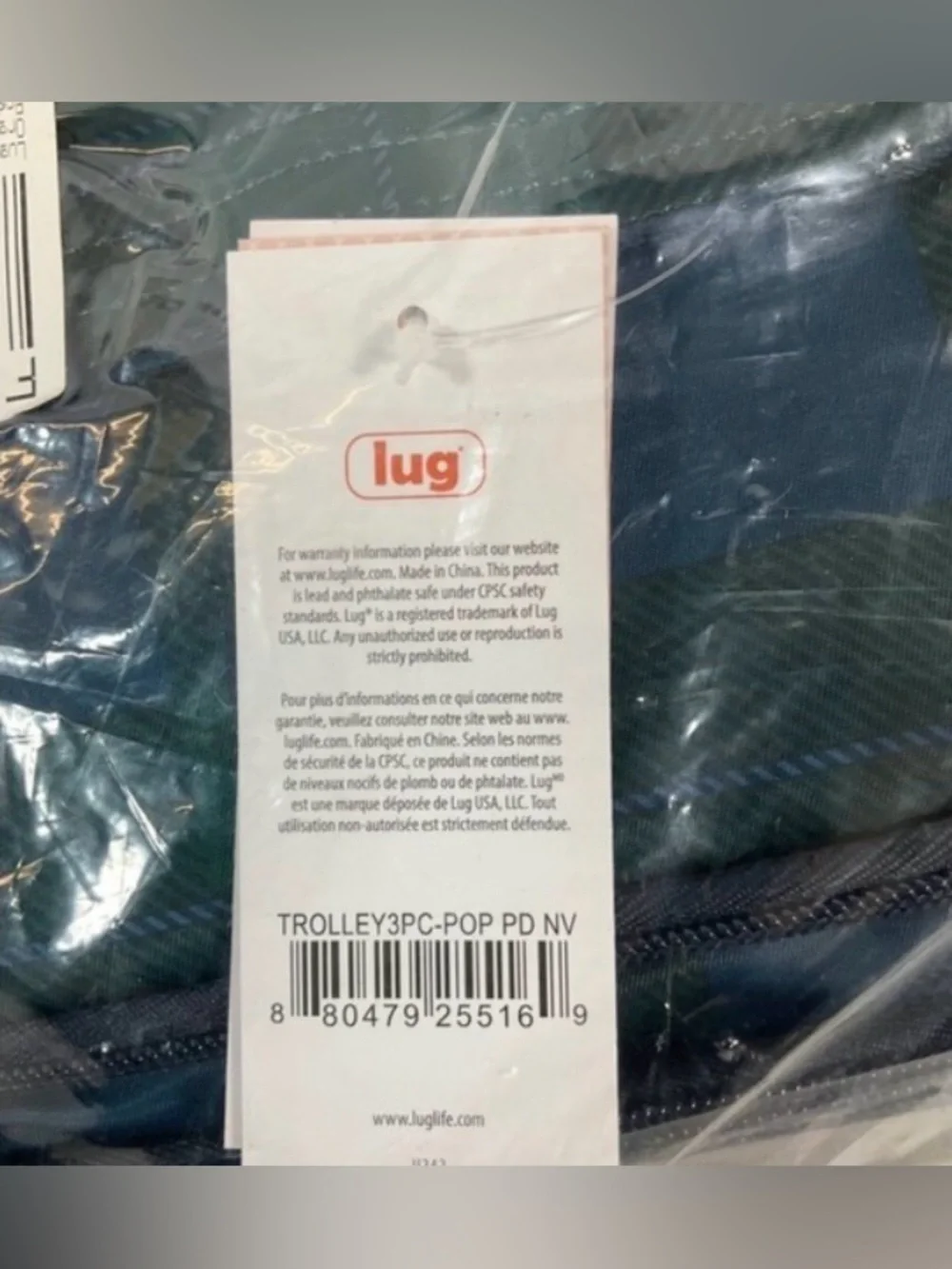 lug 3pc Trolley Set NWT Pop Plaid Navy